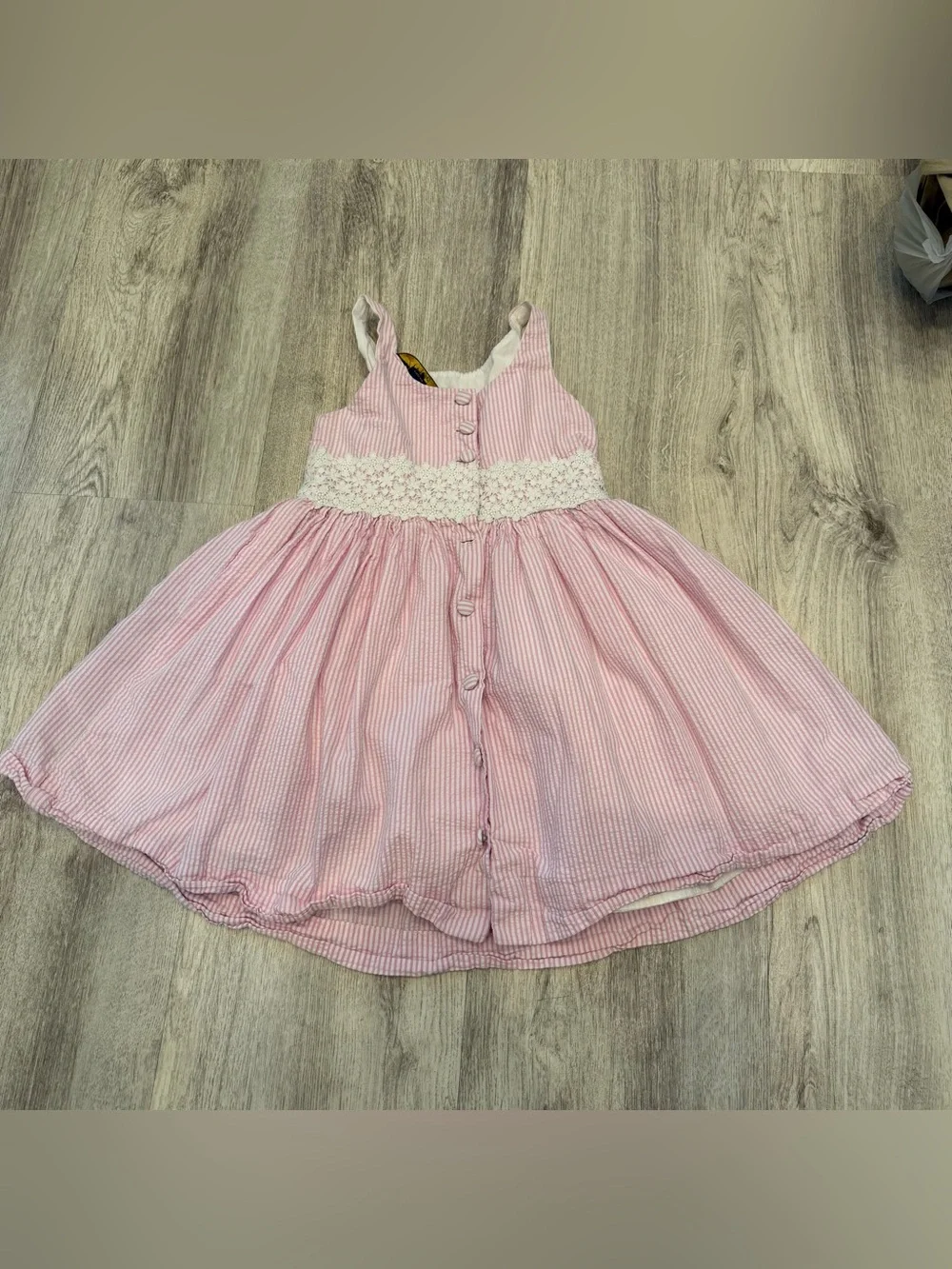 Polo Ralph Lauren Girls Pink White Seersucker Dress Size 5